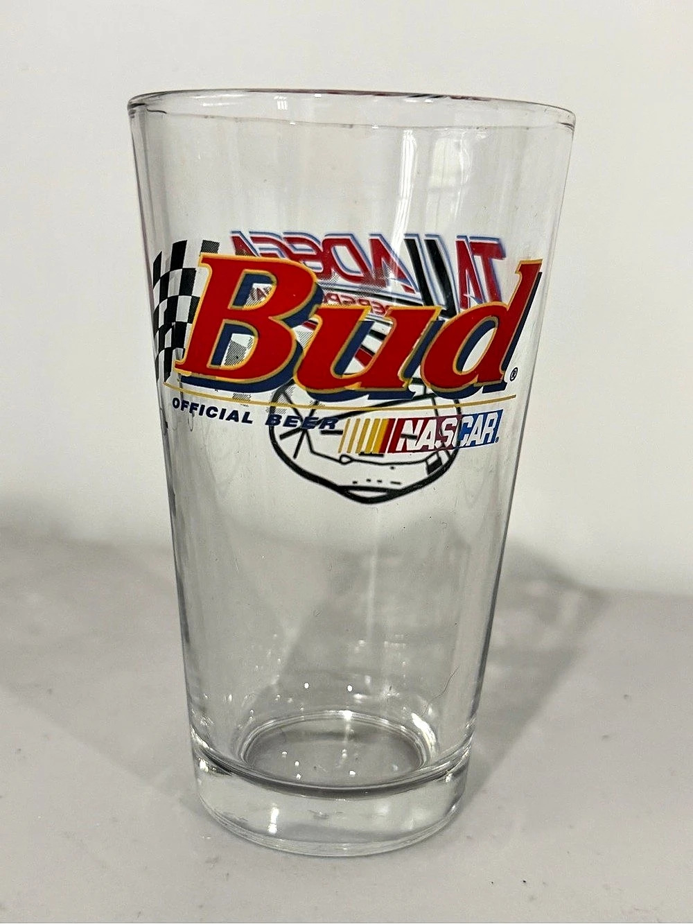 Budweiser Talladega Superspeedway NASCAR Pint Glass, Clear & Red